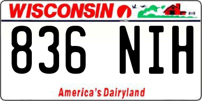 WI license plate 836NIH