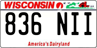 WI license plate 836NII
