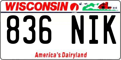 WI license plate 836NIK