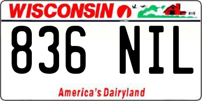 WI license plate 836NIL
