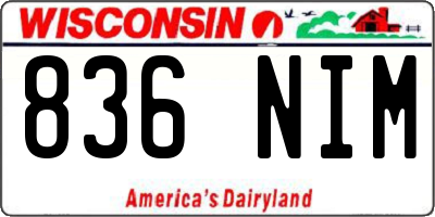 WI license plate 836NIM