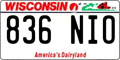 WI license plate 836NIO