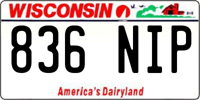 WI license plate 836NIP