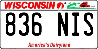 WI license plate 836NIS