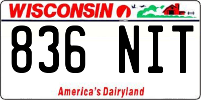 WI license plate 836NIT