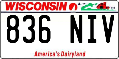 WI license plate 836NIV
