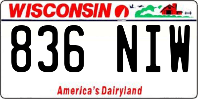 WI license plate 836NIW