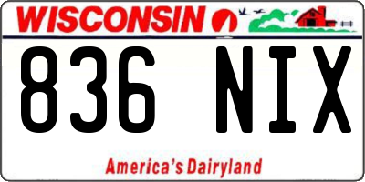 WI license plate 836NIX