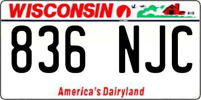 WI license plate 836NJC
