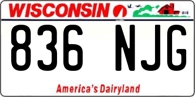 WI license plate 836NJG