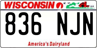 WI license plate 836NJN