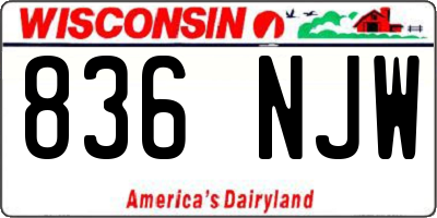 WI license plate 836NJW