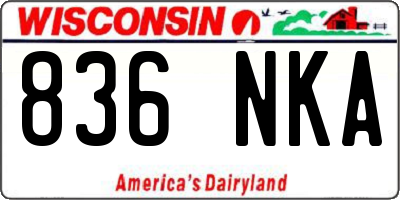 WI license plate 836NKA