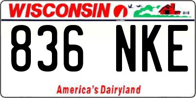 WI license plate 836NKE