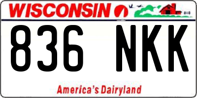 WI license plate 836NKK