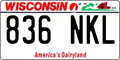 WI license plate 836NKL