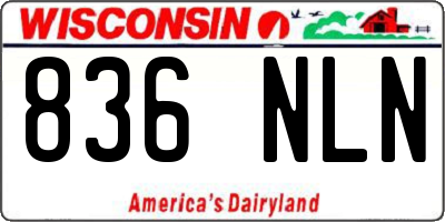 WI license plate 836NLN