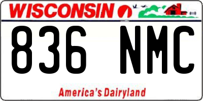 WI license plate 836NMC