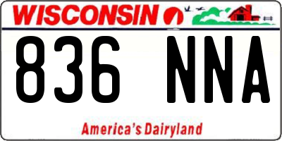 WI license plate 836NNA