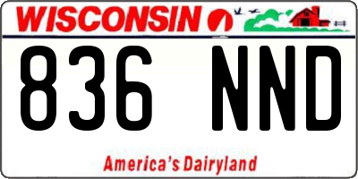 WI license plate 836NND