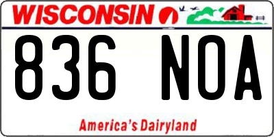 WI license plate 836NOA
