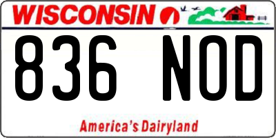 WI license plate 836NOD