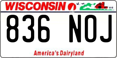 WI license plate 836NOJ