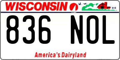 WI license plate 836NOL