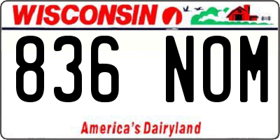 WI license plate 836NOM
