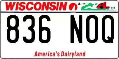WI license plate 836NOQ