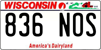 WI license plate 836NOS