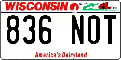 WI license plate 836NOT