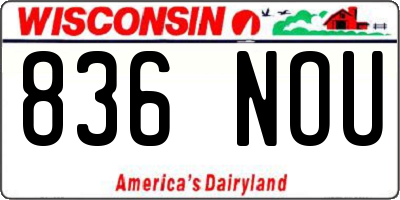 WI license plate 836NOU