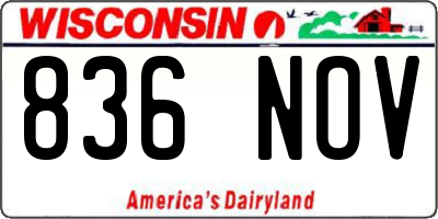 WI license plate 836NOV