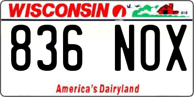 WI license plate 836NOX