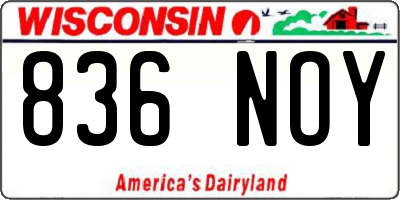 WI license plate 836NOY