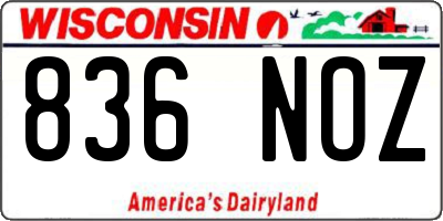 WI license plate 836NOZ