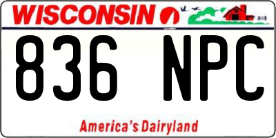 WI license plate 836NPC