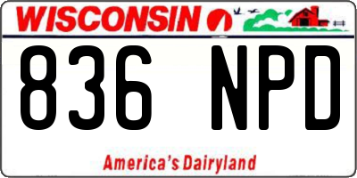 WI license plate 836NPD