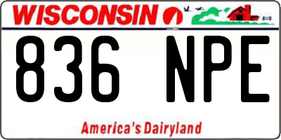 WI license plate 836NPE