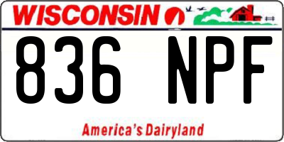 WI license plate 836NPF