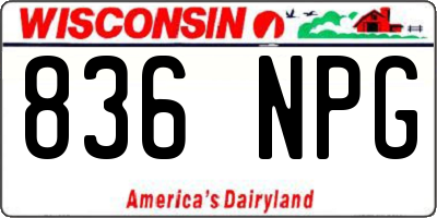 WI license plate 836NPG