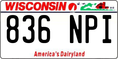 WI license plate 836NPI