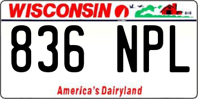WI license plate 836NPL