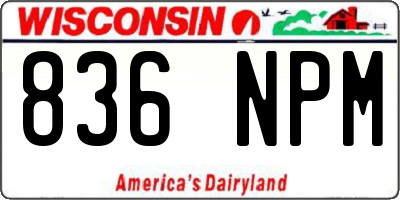 WI license plate 836NPM