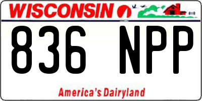 WI license plate 836NPP