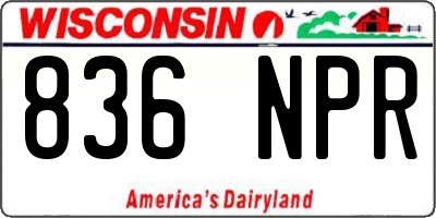 WI license plate 836NPR