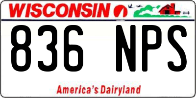 WI license plate 836NPS