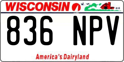 WI license plate 836NPV