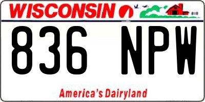 WI license plate 836NPW